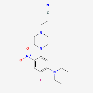 molecular formula C17H24FN5O2 B3936642 3-{4-[5-(diethylamino)-4-fluoro-2-nitrophenyl]-1-piperazinyl}propanenitrile 