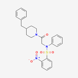 molecular formula C26H27N3O5S B3936649 N-[2-(4-benzyl-1-piperidinyl)-2-oxoethyl]-2-nitro-N-phenylbenzenesulfonamide 