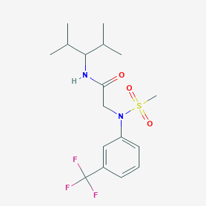 molecular formula C17H25F3N2O3S B3936653 N~1~-(1-isopropyl-2-methylpropyl)-N~2~-(methylsulfonyl)-N~2~-[3-(trifluoromethyl)phenyl]glycinamide 