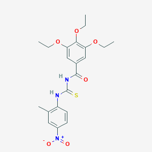 molecular formula C21H25N3O6S B3936668 3,4,5-triethoxy-N-{[(2-methyl-4-nitrophenyl)amino]carbonothioyl}benzamide 