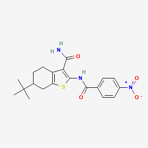molecular formula C20H23N3O4S B3936694 6-tert-butyl-2-[(4-nitrobenzoyl)amino]-4,5,6,7-tetrahydro-1-benzothiophene-3-carboxamide 