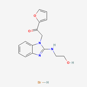 molecular formula C15H16BrN3O3 B3936719 1-(2-furyl)-2-{2-[(2-hydroxyethyl)amino]-1H-benzimidazol-1-yl}ethanone hydrobromide 