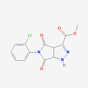 molecular formula C13H10ClN3O4 B393673 Methyl 5-(2-chlorophenyl)-4,6-dioxo-1,3a,4,5,6,6a-hexahydropyrrolo[3,4-c]pyrazole-3-carboxylate CAS No. 345958-79-4