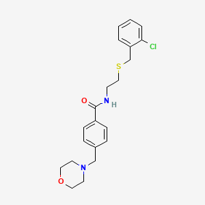 molecular formula C21H25ClN2O2S B3936757 N-{2-[(2-chlorobenzyl)thio]ethyl}-4-(4-morpholinylmethyl)benzamide 