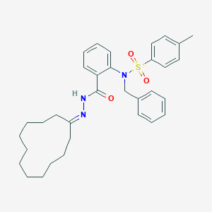 molecular formula C33H41N3O3S B393676 N-benzyl-N-{2-[(2-cyclododecylidenehydrazino)carbonyl]phenyl}-4-methylbenzenesulfonamide 