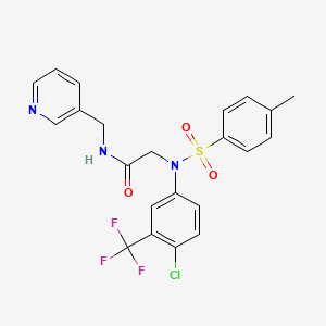 molecular formula C22H19ClF3N3O3S B3936760 N~2~-[4-chloro-3-(trifluoromethyl)phenyl]-N~2~-[(4-methylphenyl)sulfonyl]-N~1~-(3-pyridinylmethyl)glycinamide CAS No. 592471-11-9