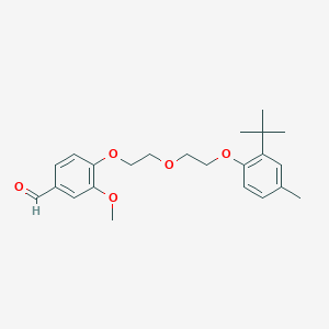 molecular formula C23H30O5 B3936775 4-{2-[2-(2-tert-butyl-4-methylphenoxy)ethoxy]ethoxy}-3-methoxybenzaldehyde 
