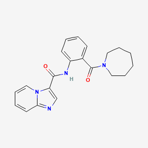 molecular formula C21H22N4O2 B3936793 N-[2-(azepan-1-ylcarbonyl)phenyl]imidazo[1,2-a]pyridine-3-carboxamide 