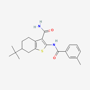 molecular formula C21H26N2O2S B3936795 6-tert-butyl-2-[(3-methylbenzoyl)amino]-4,5,6,7-tetrahydro-1-benzothiophene-3-carboxamide 