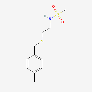 molecular formula C11H17NO2S2 B3936825 N-{2-[(4-methylbenzyl)thio]ethyl}methanesulfonamide 