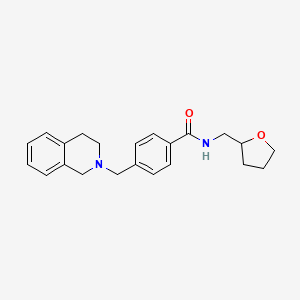 molecular formula C22H26N2O2 B3936838 4-(3,4-dihydro-2(1H)-isoquinolinylmethyl)-N-(tetrahydro-2-furanylmethyl)benzamide 