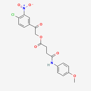 molecular formula C19H17ClN2O7 B3936843 2-(4-chloro-3-nitrophenyl)-2-oxoethyl 4-[(4-methoxyphenyl)amino]-4-oxobutanoate 