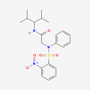 molecular formula C21H27N3O5S B3936850 N~1~-(1-isopropyl-2-methylpropyl)-N~2~-[(2-nitrophenyl)sulfonyl]-N~2~-phenylglycinamide 