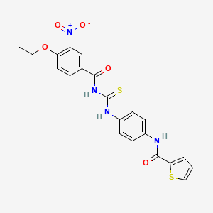 molecular formula C21H18N4O5S2 B3936871 N-[4-({[(4-ethoxy-3-nitrobenzoyl)amino]carbonothioyl}amino)phenyl]-2-thiophenecarboxamide 