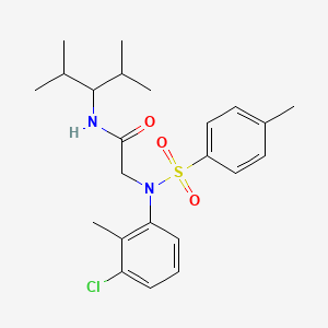 molecular formula C23H31ClN2O3S B3936876 N~2~-(3-chloro-2-methylphenyl)-N~1~-(1-isopropyl-2-methylpropyl)-N~2~-[(4-methylphenyl)sulfonyl]glycinamide 