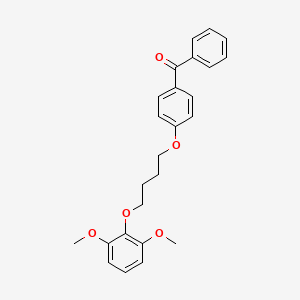 molecular formula C25H26O5 B3936884 {4-[4-(2,6-dimethoxyphenoxy)butoxy]phenyl}(phenyl)methanone 