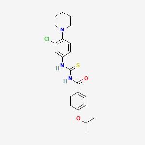 molecular formula C22H26ClN3O2S B3936921 N-({[3-chloro-4-(1-piperidinyl)phenyl]amino}carbonothioyl)-4-isopropoxybenzamide 