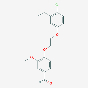 molecular formula C18H19ClO4 B3936938 4-[2-(4-chloro-3-ethylphenoxy)ethoxy]-3-methoxybenzaldehyde 