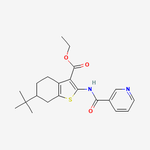 molecular formula C21H26N2O3S B3936941 ethyl 6-tert-butyl-2-[(3-pyridinylcarbonyl)amino]-4,5,6,7-tetrahydro-1-benzothiophene-3-carboxylate 
