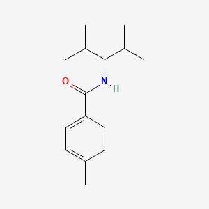 molecular formula C15H23NO B3936949 N-(1-isopropyl-2-methylpropyl)-4-methylbenzamide 
