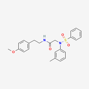 molecular formula C24H26N2O4S B3936950 N~1~-[2-(4-methoxyphenyl)ethyl]-N~2~-(3-methylphenyl)-N~2~-(phenylsulfonyl)glycinamide 