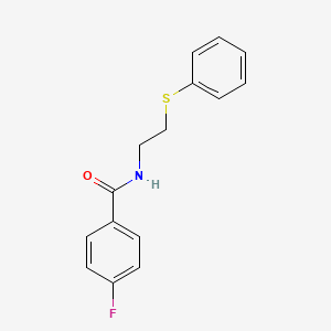 molecular formula C15H14FNOS B3936975 4-fluoro-N-[2-(phenylthio)ethyl]benzamide 