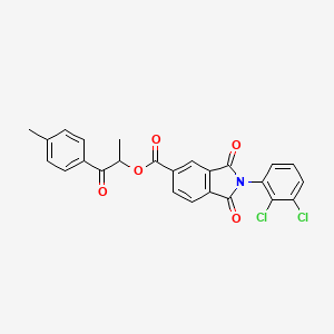 molecular formula C25H17Cl2NO5 B3937002 1-methyl-2-(4-methylphenyl)-2-oxoethyl 2-(2,3-dichlorophenyl)-1,3-dioxo-5-isoindolinecarboxylate 