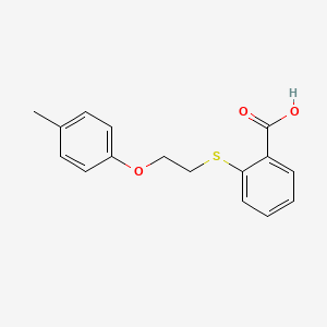 molecular formula C16H16O3S B3937019 2-{[2-(4-methylphenoxy)ethyl]thio}benzoic acid 