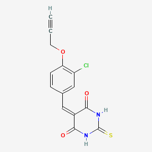 molecular formula C14H9ClN2O3S B3937040 5-[3-chloro-4-(2-propyn-1-yloxy)benzylidene]-2-thioxodihydro-4,6(1H,5H)-pyrimidinedione 