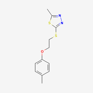 molecular formula C12H14N2OS2 B3937053 2-methyl-5-{[2-(4-methylphenoxy)ethyl]thio}-1,3,4-thiadiazole 