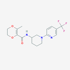 molecular formula C17H20F3N3O3 B3937072 3-methyl-N-{1-[5-(trifluoromethyl)-2-pyridinyl]-3-piperidinyl}-5,6-dihydro-1,4-dioxine-2-carboxamide 