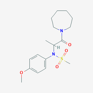 molecular formula C17H26N2O4S B3937091 N-[2-(1-azepanyl)-1-methyl-2-oxoethyl]-N-(4-methoxyphenyl)methanesulfonamide 