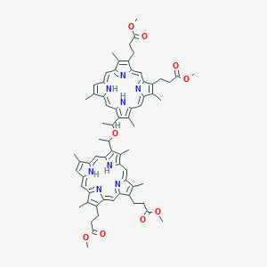 molecular formula C68H74N8O9 B039371 Methyl 3-[8-[1-[1-[8,12-bis(3-methoxy-3-oxopropyl)-3,7,13,18-tetramethyl-21,24-dihydroporphyrin-2-yl]ethoxy]ethyl]-18-(3-methoxy-3-oxopropyl)-3,7,12,17-tetramethyl-22,23-dihydroporphyrin-2-yl]propanoate CAS No. 116522-71-5