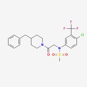 molecular formula C22H24ClF3N2O3S B3937102 N-[2-(4-benzyl-1-piperidinyl)-2-oxoethyl]-N-[4-chloro-3-(trifluoromethyl)phenyl]methanesulfonamide 