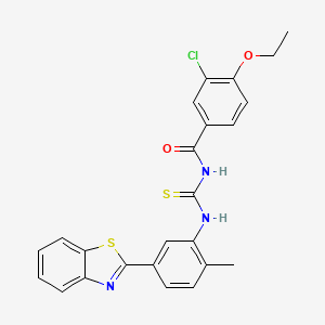 molecular formula C24H20ClN3O2S2 B3937113 N-({[5-(1,3-benzothiazol-2-yl)-2-methylphenyl]amino}carbonothioyl)-3-chloro-4-ethoxybenzamide 