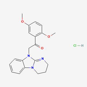 molecular formula C20H22ClN3O3 B3937143 2-(3,4-dihydropyrimido[1,2-a]benzimidazol-10(2H)-yl)-1-(2,5-dimethoxyphenyl)ethanone hydrochloride 