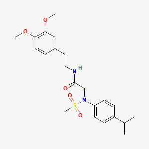 molecular formula C22H30N2O5S B3937171 N~1~-[2-(3,4-dimethoxyphenyl)ethyl]-N~2~-(4-isopropylphenyl)-N~2~-(methylsulfonyl)glycinamide 