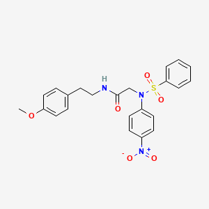 molecular formula C23H23N3O6S B3937179 N~1~-[2-(4-methoxyphenyl)ethyl]-N~2~-(4-nitrophenyl)-N~2~-(phenylsulfonyl)glycinamide 