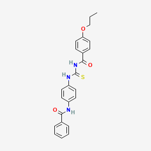 molecular formula C24H23N3O3S B3937184 N-({[4-(benzoylamino)phenyl]amino}carbonothioyl)-4-propoxybenzamide 