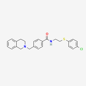 molecular formula C25H25ClN2OS B3937209 N-{2-[(4-chlorophenyl)thio]ethyl}-4-(3,4-dihydro-2(1H)-isoquinolinylmethyl)benzamide 