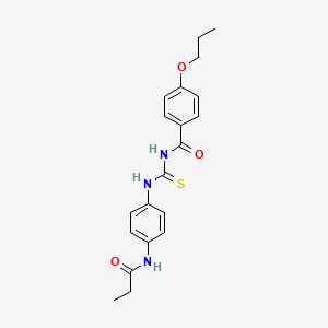 molecular formula C20H23N3O3S B3937218 N-({[4-(propionylamino)phenyl]amino}carbonothioyl)-4-propoxybenzamide 