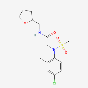 molecular formula C15H21ClN2O4S B3937222 N~2~-(4-chloro-2-methylphenyl)-N~2~-(methylsulfonyl)-N~1~-(tetrahydro-2-furanylmethyl)glycinamide 