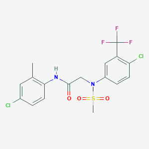 molecular formula C17H15Cl2F3N2O3S B3937272 N~1~-(4-chloro-2-methylphenyl)-N~2~-[4-chloro-3-(trifluoromethyl)phenyl]-N~2~-(methylsulfonyl)glycinamide 