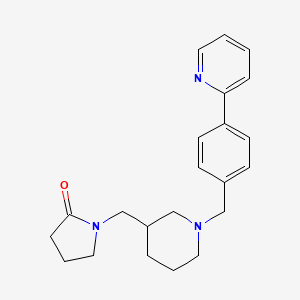 molecular formula C22H27N3O B3937274 1-{[1-(4-pyridin-2-ylbenzyl)piperidin-3-yl]methyl}pyrrolidin-2-one 
