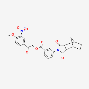 molecular formula C25H22N2O8 B3937307 2-(4-methoxy-3-nitrophenyl)-2-oxoethyl 3-(3,5-dioxo-4-azatricyclo[5.2.1.0~2,6~]dec-4-yl)benzoate 