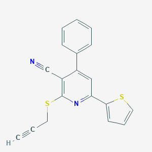 molecular formula C19H12N2S2 B393731 4-Phenyl-2-prop-2-ynylthio-6-(2-thienyl)pyridine-3-carbonitrile CAS No. 311763-09-4