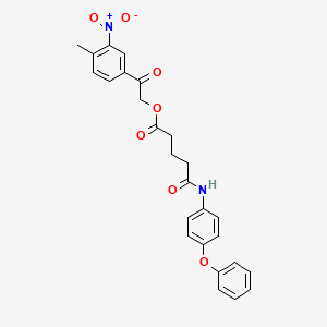 molecular formula C26H24N2O7 B3937312 2-(4-methyl-3-nitrophenyl)-2-oxoethyl 5-oxo-5-[(4-phenoxyphenyl)amino]pentanoate 