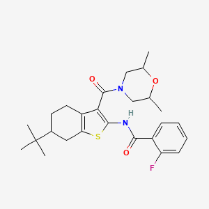 N-{6-tert-butyl-3-[(2,6-dimethyl-4-morpholinyl)carbonyl]-4,5,6,7-tetrahydro-1-benzothien-2-yl}-2-fluorobenzamide