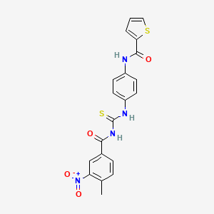 molecular formula C20H16N4O4S2 B3937392 N-[4-({[(4-methyl-3-nitrobenzoyl)amino]carbonothioyl}amino)phenyl]-2-thiophenecarboxamide 