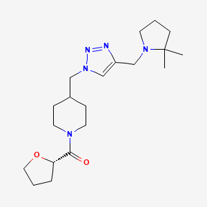 molecular formula C20H33N5O2 B3937400 4-({4-[(2,2-dimethylpyrrolidin-1-yl)methyl]-1H-1,2,3-triazol-1-yl}methyl)-1-[(2S)-tetrahydrofuran-2-ylcarbonyl]piperidine 